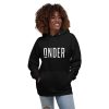 UNDER LOGO UNISEX HOODIE (BLACK) - Image 2